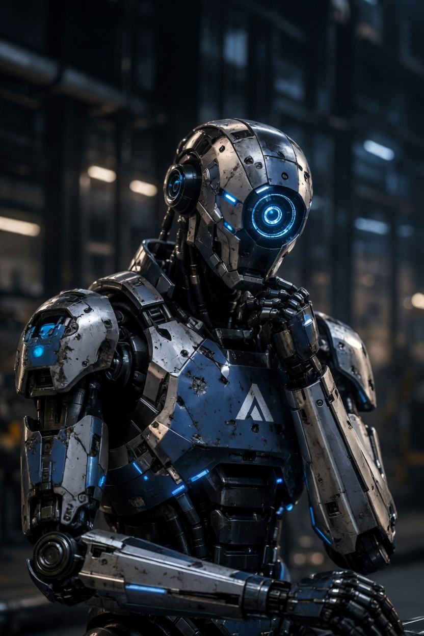 Amend, a blue-grey investigator with a single optic and visible seams