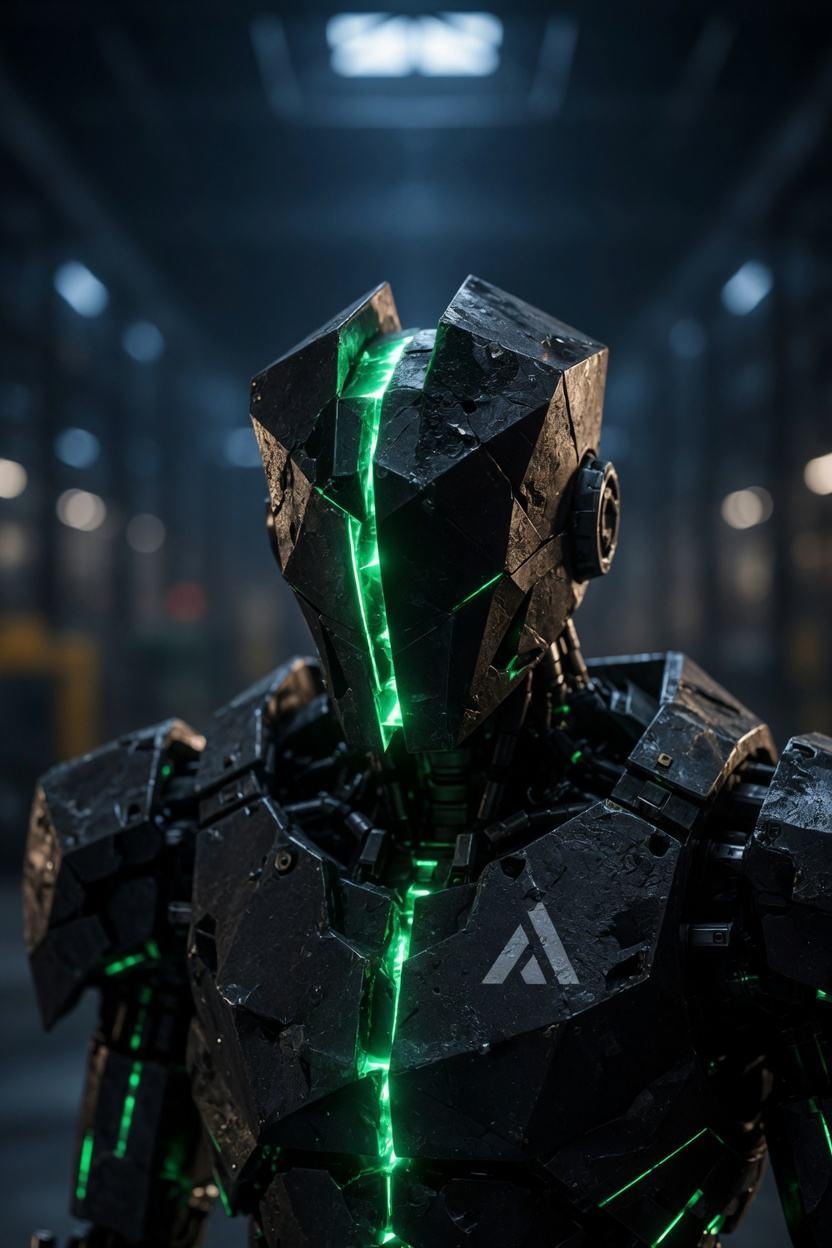 Cleave, a black angular investigator with a green split down the face