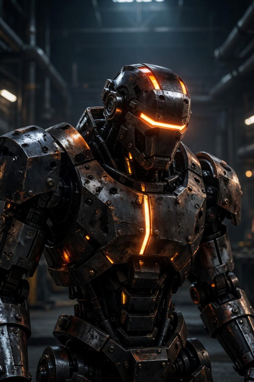 Forge, a heavy steel investigator with an amber visor